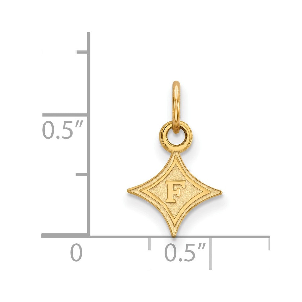 Sterling Silver Gold-plated LogoArt Furman University Extra Small Pendant