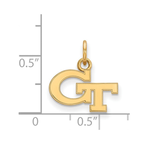 10k Gold LogoArt Georgia Institute of Technology G-T Extra Small Pendant