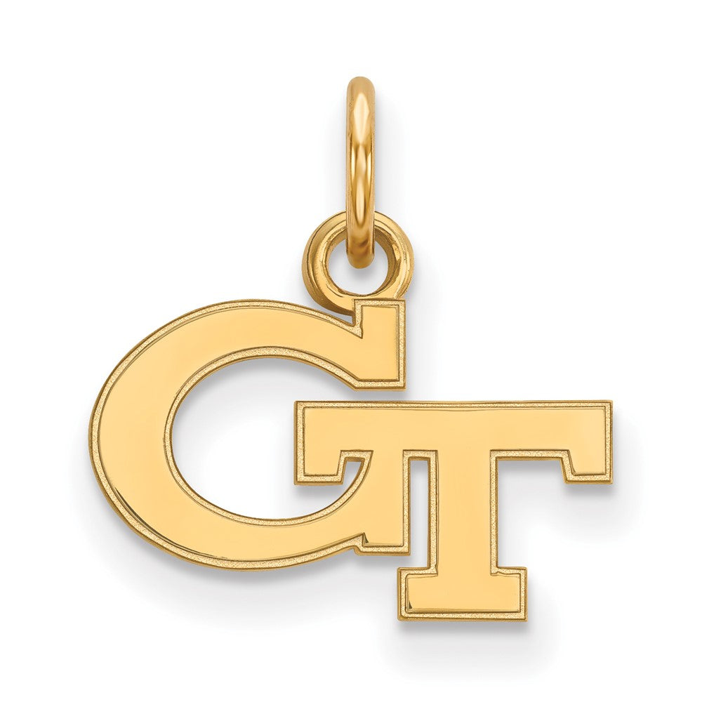 Sterling Silver Gold-plated LogoArt Georgia Institute of Technology G-T Extra Small Pendant