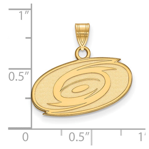 10k Gold NHL LogoArt Carolina Hurricanes Small Pendant