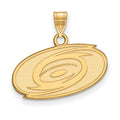 Sterling Silver Gold-plated NHL LogoArt Carolina Hurricanes Small Pendant