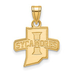 10k Gold LogoArt Indiana State University Sycamores Small Pendant