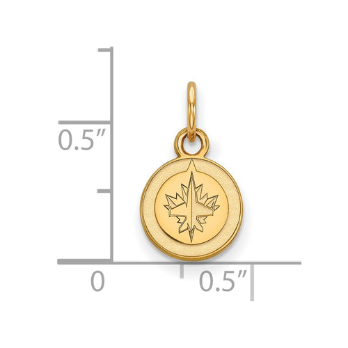 10k Gold NHL LogoArt Winnipeg Jets Extra Small Pendant