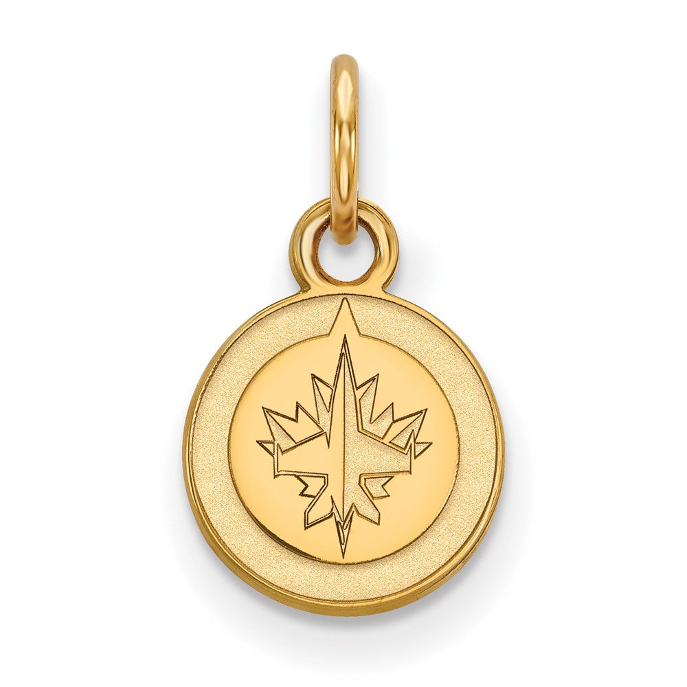 Sterling Silver Gold-plated NHL LogoArt Winnipeg Jets Extra Small Pendant