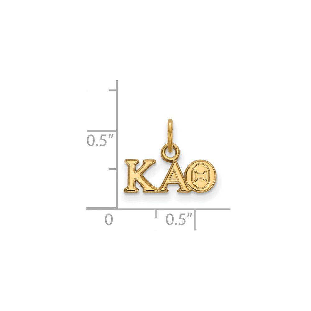 Sterling Silver Gold-plated LogoArt Kappa Alpha Theta Sorority Greek Letters Extra Small Pendant