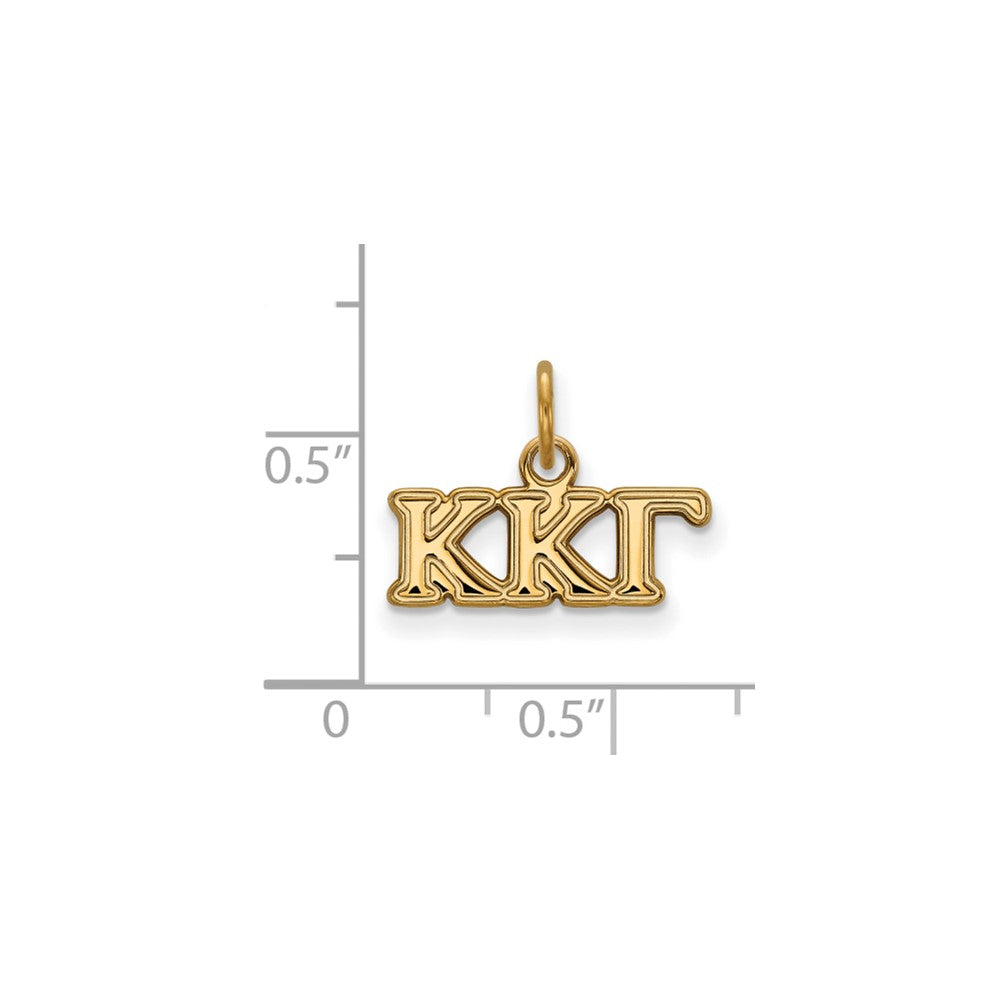 Sterling Silver Gold-plated LogoArt Kappa Kappa Gamma Sorority Greek Letters Extra Small Pendant