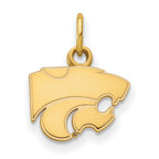 Sterling Silver Gold-plated LogoArt Kansas State University Wildcat Extra Small Pendant