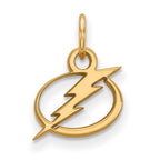 Sterling Silver Gold-plated NHL LogoArt Tampa Bay Lightning Extra Small Pendant