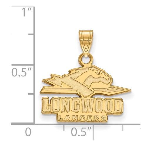 10k Gold LogoArt Longwood University Lancers Small Pendant