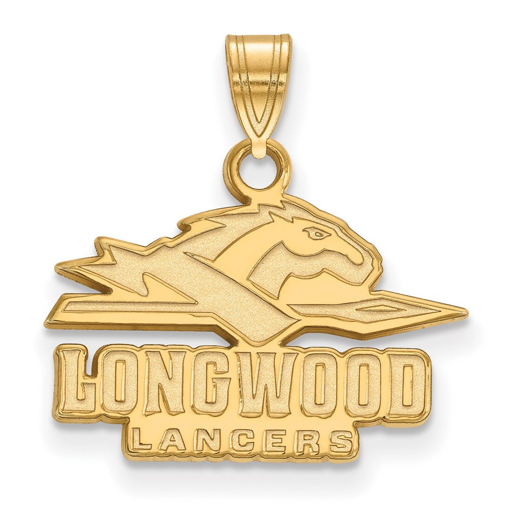 Sterling Silver Gold-plated LogoArt Longwood University Lancers Small Pendant