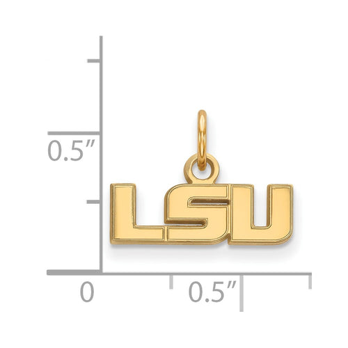 10k Gold LogoArt Louisiana State University L-S-U Extra Small Pendant