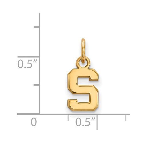 10k Gold LogoArt Michigan State University Letter S Extra Small Pendant