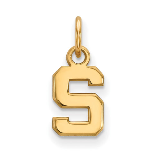 10k Gold LogoArt Michigan State University Letter S Extra Small Pendant