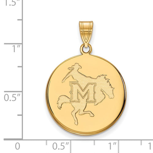 10k Gold LogoArt McNeese State University Large Disc Pendant