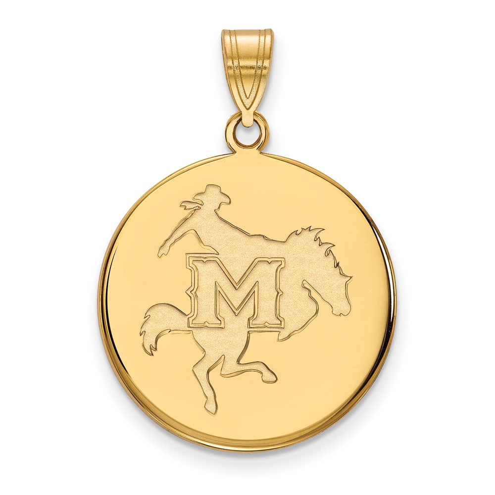 14k Gold LogoArt McNeese State University Large Disc Pendant