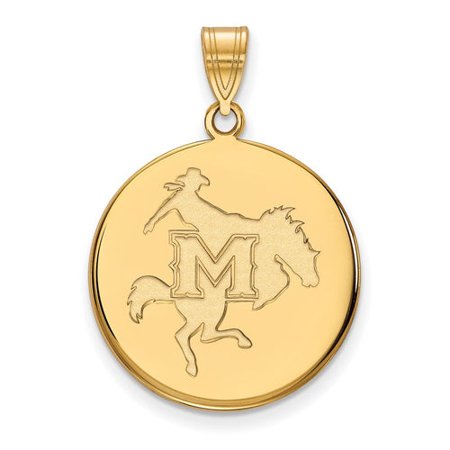 10k Gold LogoArt McNeese State University Large Disc Pendant