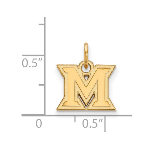 10k Gold LogoArt Miami University Ohio Letter M Extra Small Pendant