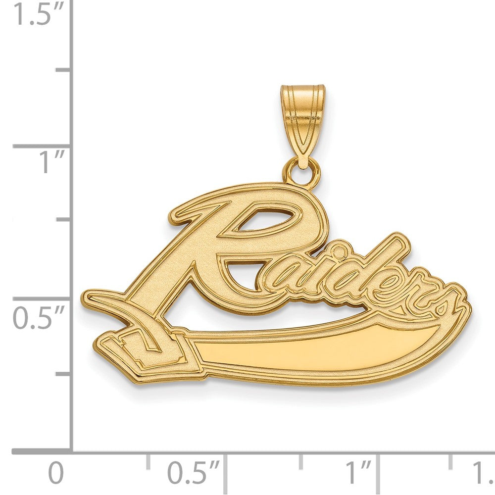 Sterling Silver Gold-plated LogoArt Mt Union College Raiders Large Pendant