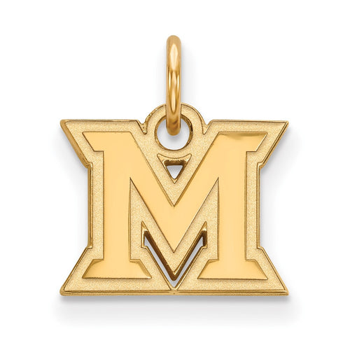 10k Gold LogoArt Miami University Ohio Letter M Extra Small Pendant