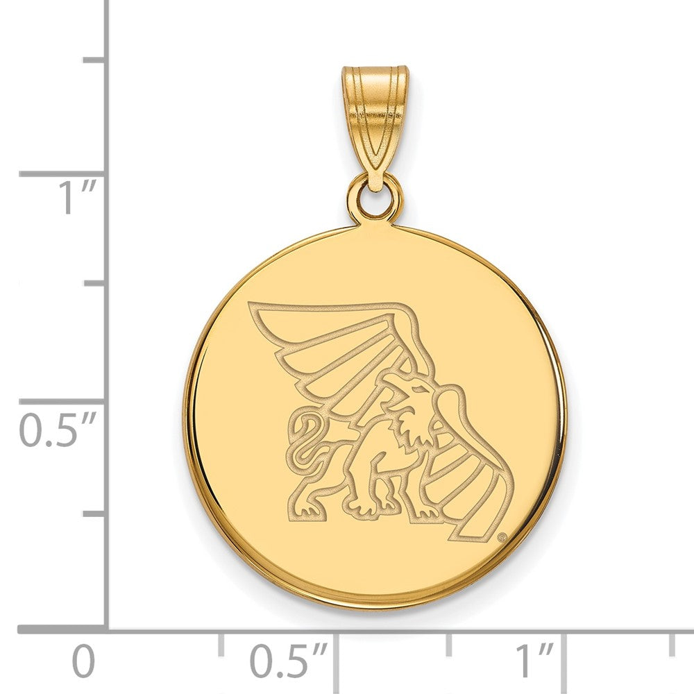 14k Gold LogoArt Missouri Western State University Griffon Large Disc Pendant