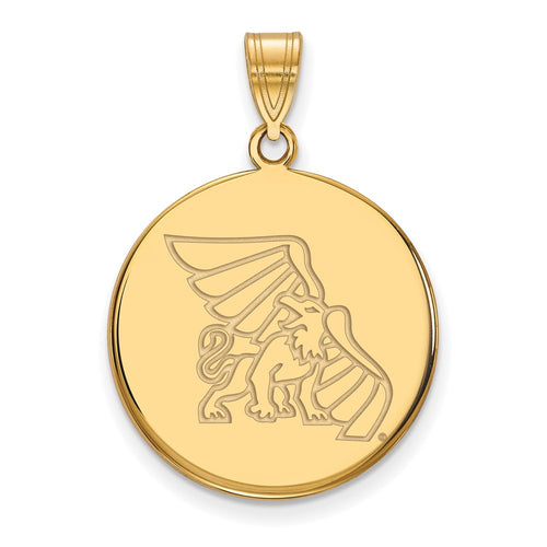 10k Gold LogoArt Missouri Western State University Griffon Large Disc Pendant