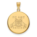 10k Gold LogoArt North Carolina A and T Aggies Large Disc Pendant