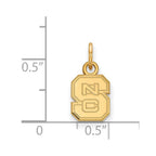 10k Gold LogoArt North Carolina State University N-C-S Extra Small Pendant