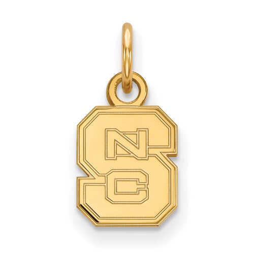 10k Gold LogoArt North Carolina State University N-C-S Extra Small Pendant