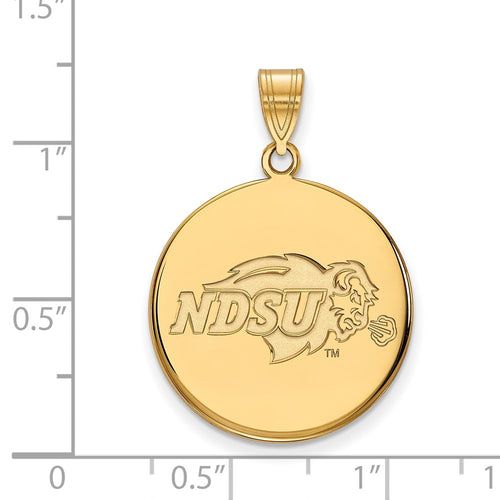 10k Gold LogoArt North Dakota State University Large Disc Pendant