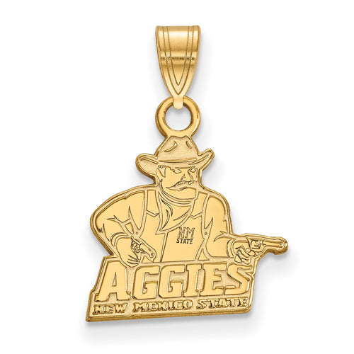 10k Gold LogoArt New Mexico State University Aggies Small Pendant