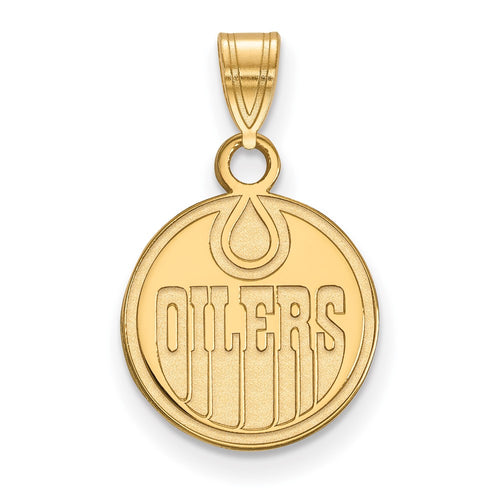10k Gold NHL LogoArt Edmonton Oilers Small Pendant