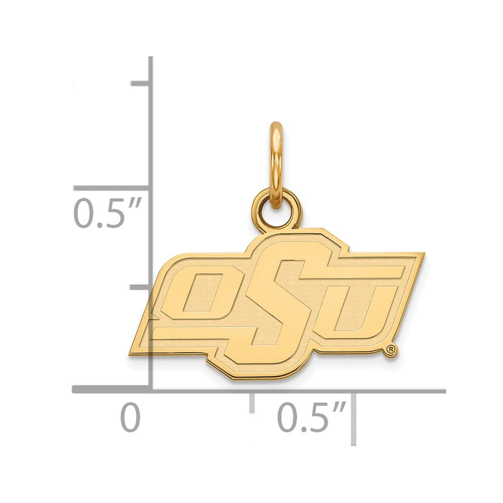 Sterling Silver Gold-plated LogoArt Oklahoma State University O-S-U Extra Small Pendant