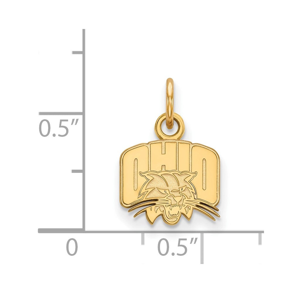 Sterling Silver Gold-plated LogoArt Ohio University Extra Small Pendant