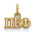 Sterling Silver Gold-plated LogoArt Pi Beta Phi Sorority Greek Letters Extra Small Pendant