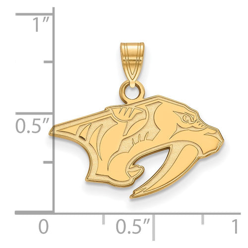 10k Gold NHL LogoArt Nashville Predators Small Pendant