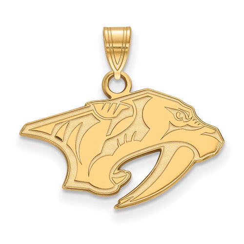 10k Gold NHL LogoArt Nashville Predators Small Pendant