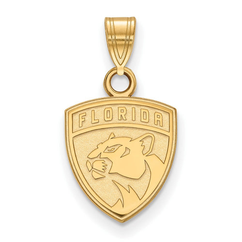 10k Gold NHL LogoArt Florida Panthers Small Pendant