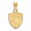 Sterling Silver Gold-plated NHL LogoArt Florida Panthers Small Pendant