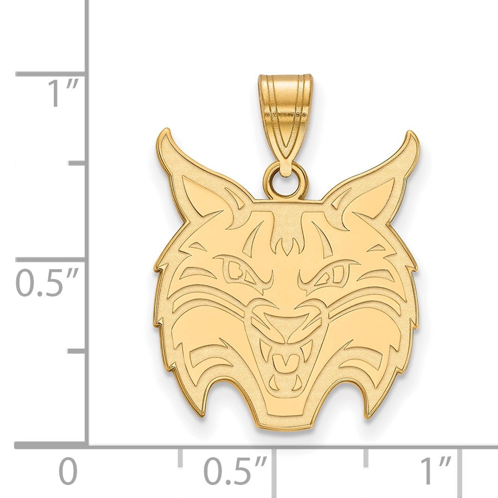 Sterling Silver Gold-plated LogoArt Quinnipiac University Bobcat Large Pendant