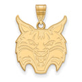 Sterling Silver Gold-plated LogoArt Quinnipiac University Bobcat Large Pendant