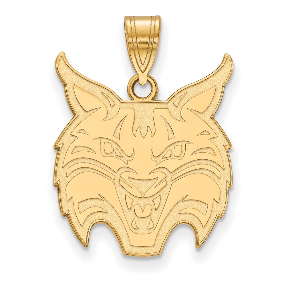 Sterling Silver Gold-plated LogoArt Quinnipiac University Bobcat Large Pendant