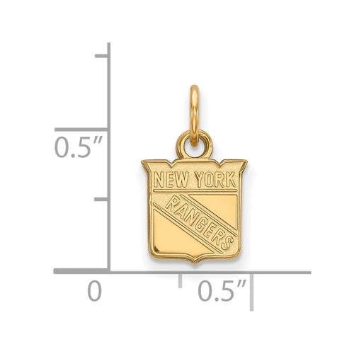 10k Gold NHL LogoArt New York Rangers Extra Small Pendant