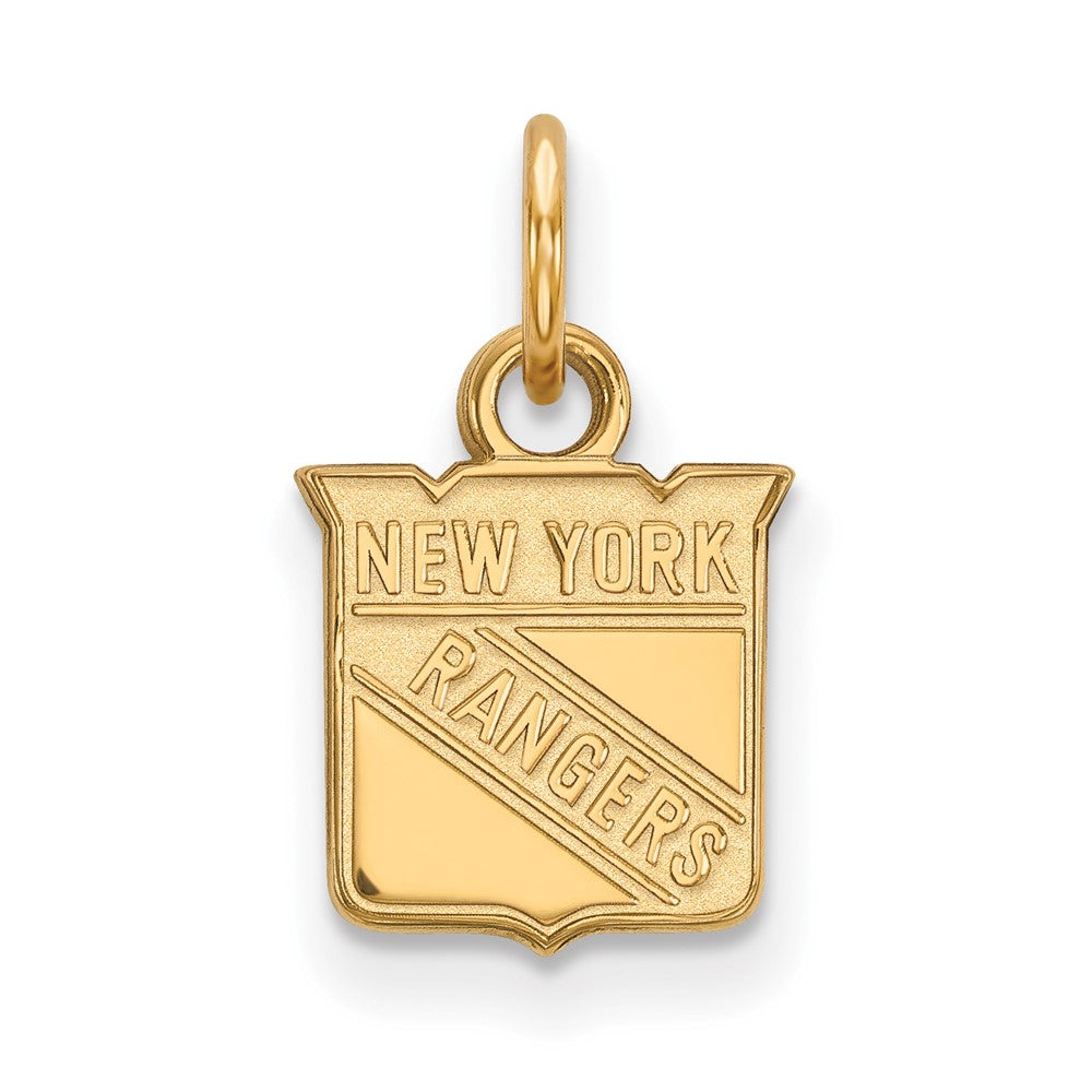 Sterling Silver Gold-plated NHL LogoArt New York Rangers Extra Small Pendant