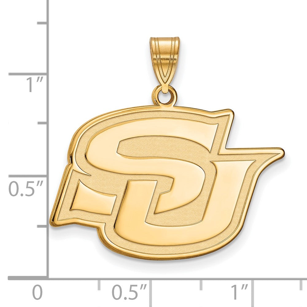 Sterling Silver Gold-plated LogoArt Southern University Jaguars Large Pendant
