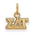 Sterling Silver Gold-plated LogoArt Sigma Delta Tau Sorority Greek Letters Extra Small Pendant