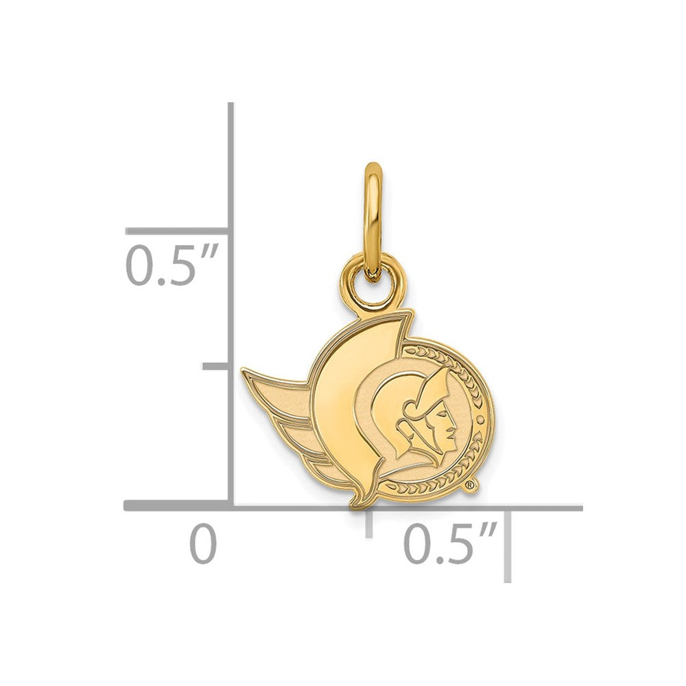 Sterling Silver Gold-plated NHL LogoArt Ottawa Senators Extra Small Pendant