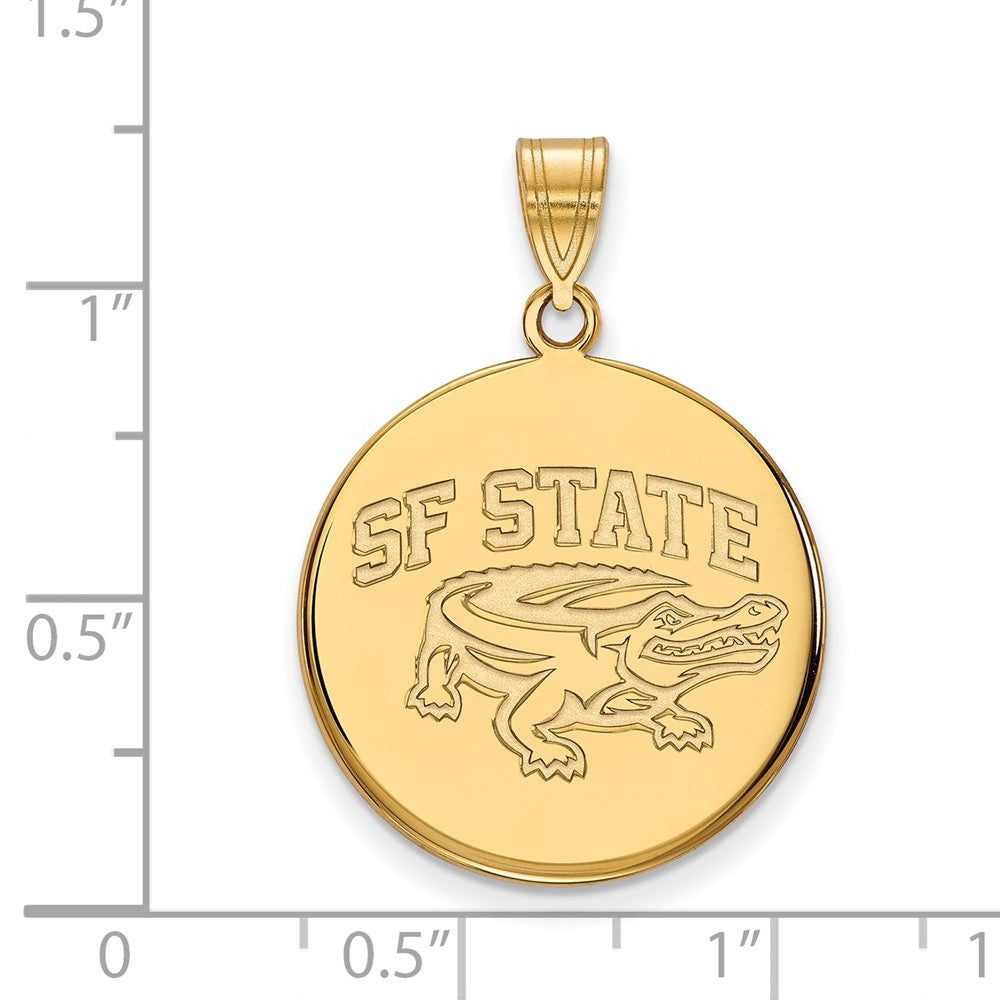 Sterling Silver Gold-plated LogoArt San Francisco State University Large Disc Pendant