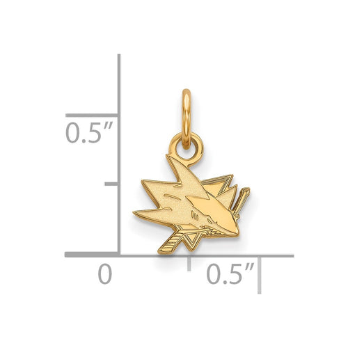10k Gold NHL LogoArt San Jose Sharks Extra Small Pendant