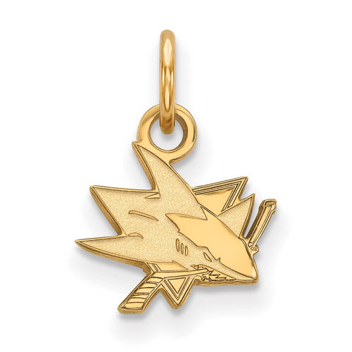 10k Gold NHL LogoArt San Jose Sharks Extra Small Pendant