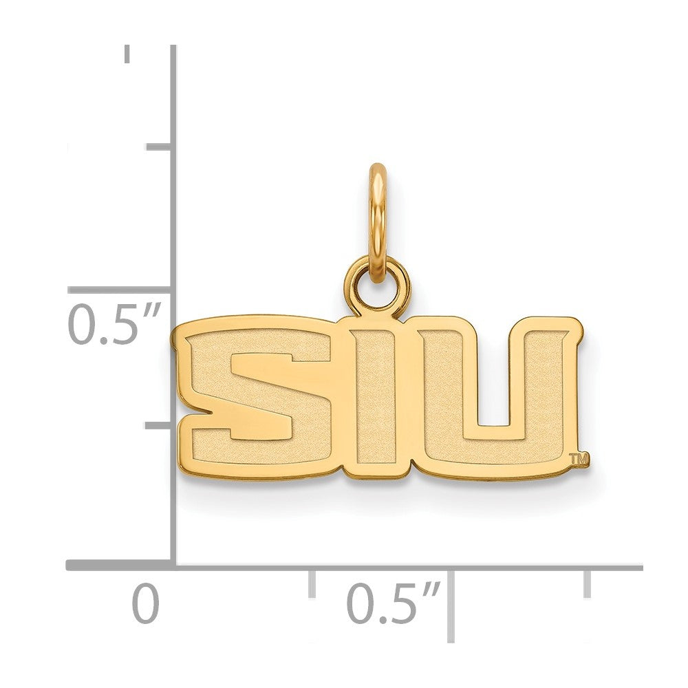 Sterling Silver Gold-plated LogoArt Southern Illinois University S-I-U Extra Small Pendant